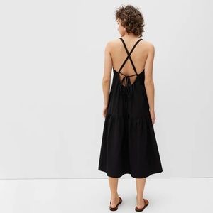 {Everlane} Black Pinafore Midi Dress - New With Tags